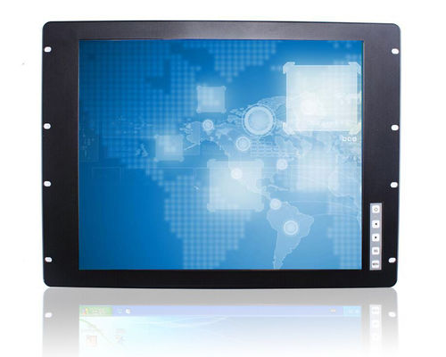 Monitor LCD montado en rack industrial, pantalla integrada del soporte de estante con la entrada de VGA