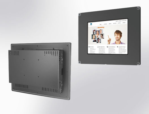 Botón de control antichoque del monitor LCD de la PC de la pantalla táctil del soporte del panel de 17 pulgadas en panel de delante