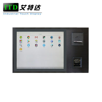 Szary, wbudowany panel dotykowy PC 15 '' z czytnikiem termicznym QR Reader Zintegrowany Android 6.0