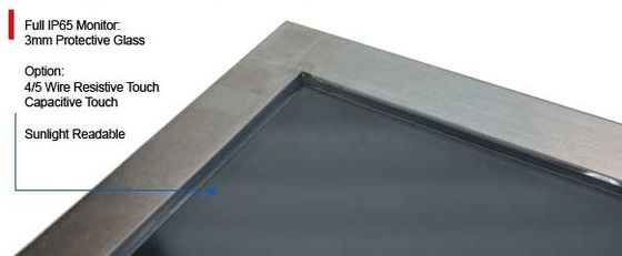 PC llena 10,1” - 24&quot; del panel del acero inoxidable de HD IP66 alto brillo resistente/de PCAP del tacto